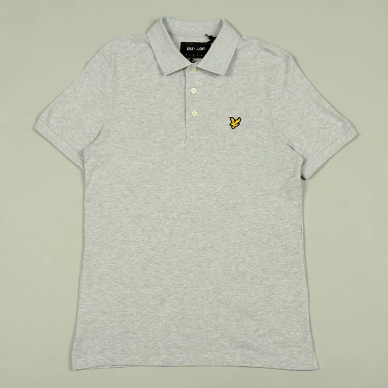 Lyle and Scott Plain Polo Shirt - Light Grey Marl